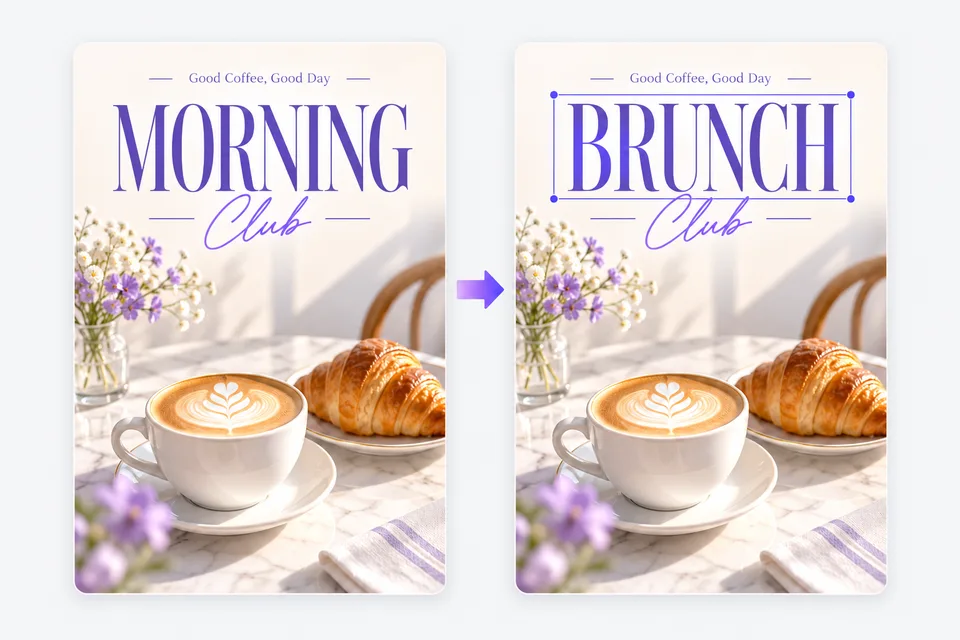 海报标题从 MORNING 改成 BRUNCH，字体保持一致