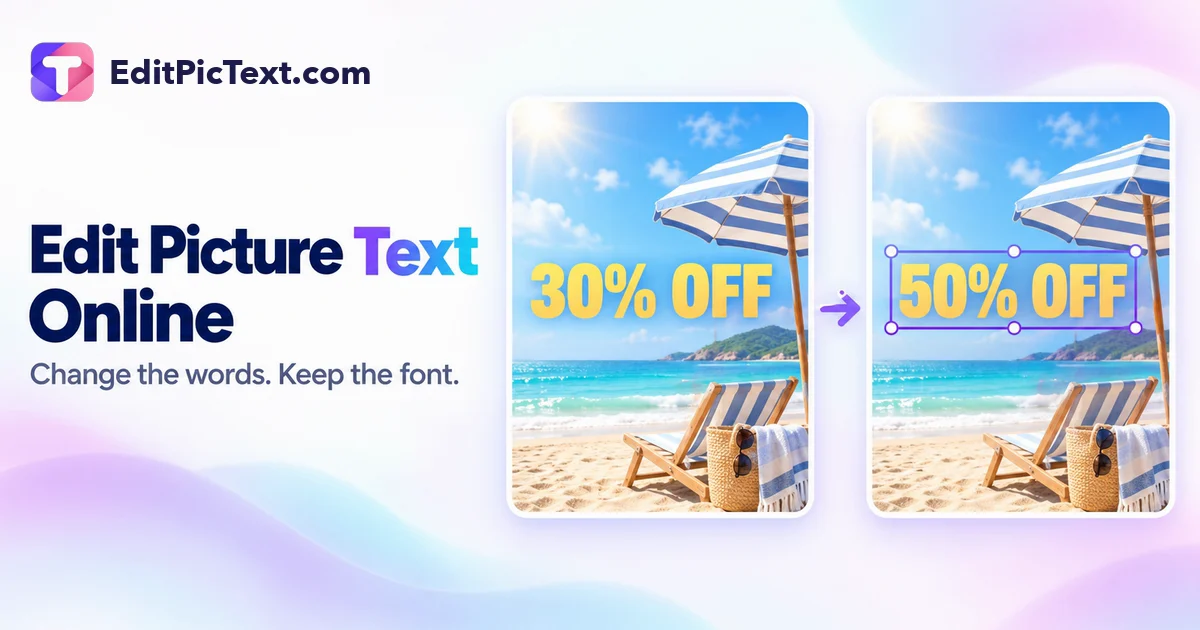 Edit Pic Text AI product website preview